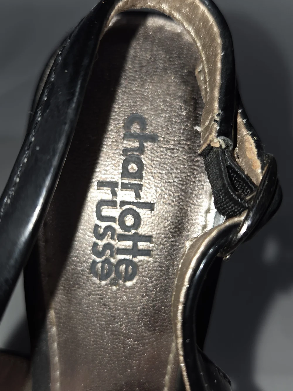 Charlotte Russe Black Patent Platform Slingback Heels - Picture 4 of 4
